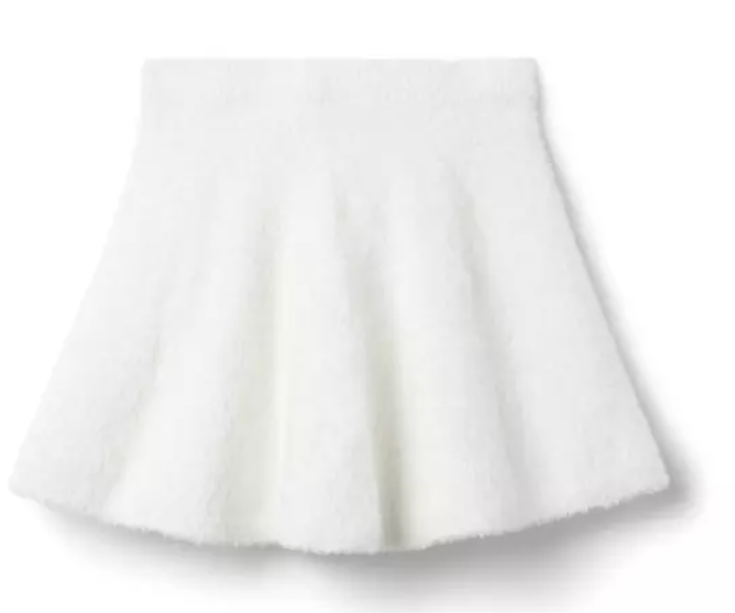 Ivory Fuzzy Skirt