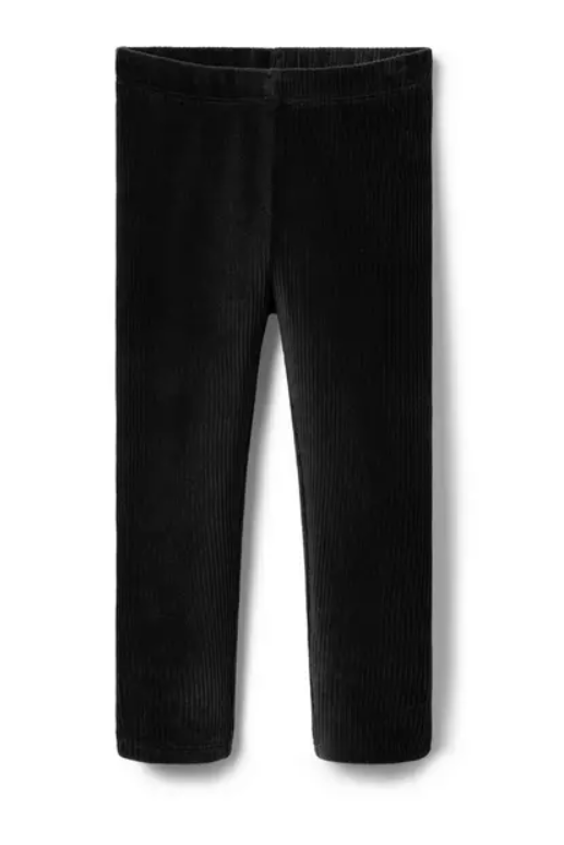 Black Corded Velour Leggings