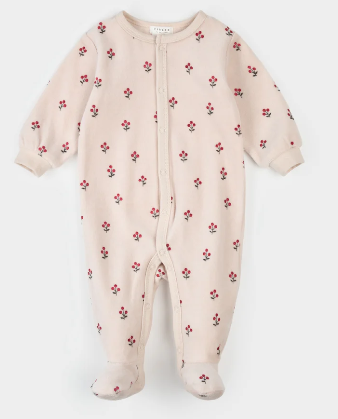 Winterberry Velour Footie