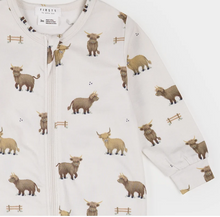 Load image into Gallery viewer, Highland Cow Sleeper Footie