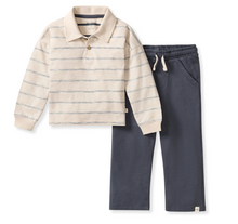 Load image into Gallery viewer, Stripe Polo Tee Set