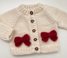 Load image into Gallery viewer, Red Bow Cardigan