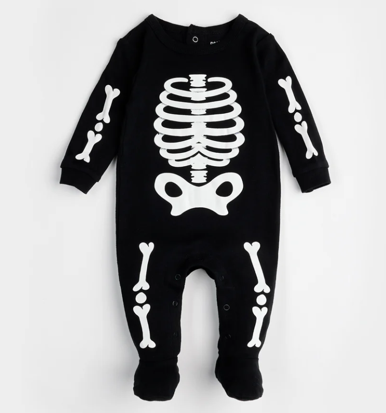 Skeleton GLOW IN THE DARK Footie