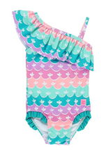 Load image into Gallery viewer, Mermaid Ruffle Shoulder Swimsuit