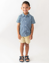 Load image into Gallery viewer, Navy Gingham Short Sleeve Shirt