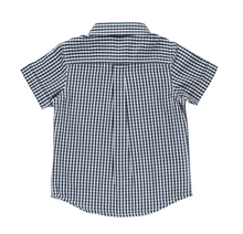 Load image into Gallery viewer, Navy Gingham Short Sleeve Shirt
