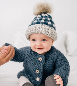 Garter Stitch Cardigan Slate