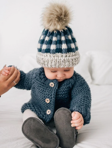 Garter Stitch Cardigan Slate