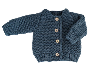 Garter Stitch Cardigan Slate