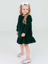 Load image into Gallery viewer, Green Velvet Dress