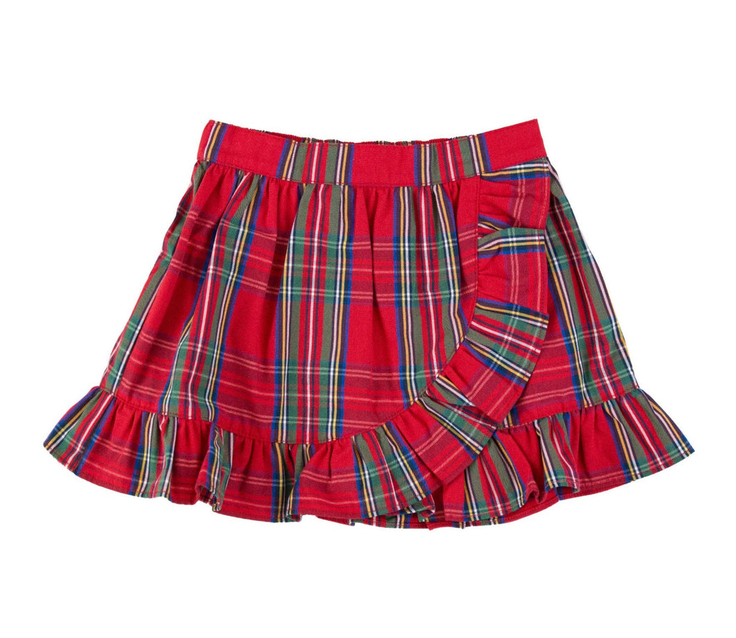 Tis The Season Plaid Ruffle Skirt