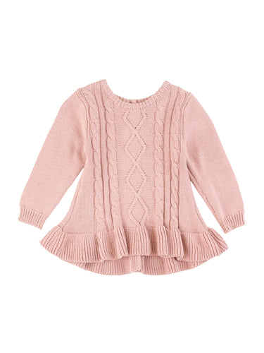 Pink Cable Knit Sweater