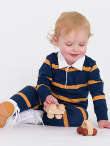 Navy / Honey Stripe Rugby Playsuit