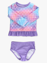 Load image into Gallery viewer, Shimmer Mermaid Tale 2 Piece Rash Suit