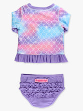 Load image into Gallery viewer, Shimmer Mermaid Tale 2 Piece Rash Suit