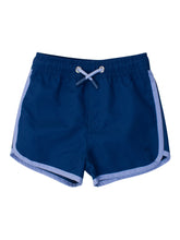 Load image into Gallery viewer, Navy Dolphin Hem Swim Trunk