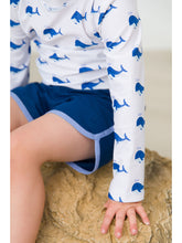 Load image into Gallery viewer, Navy Dolphin Hem Swim Trunk