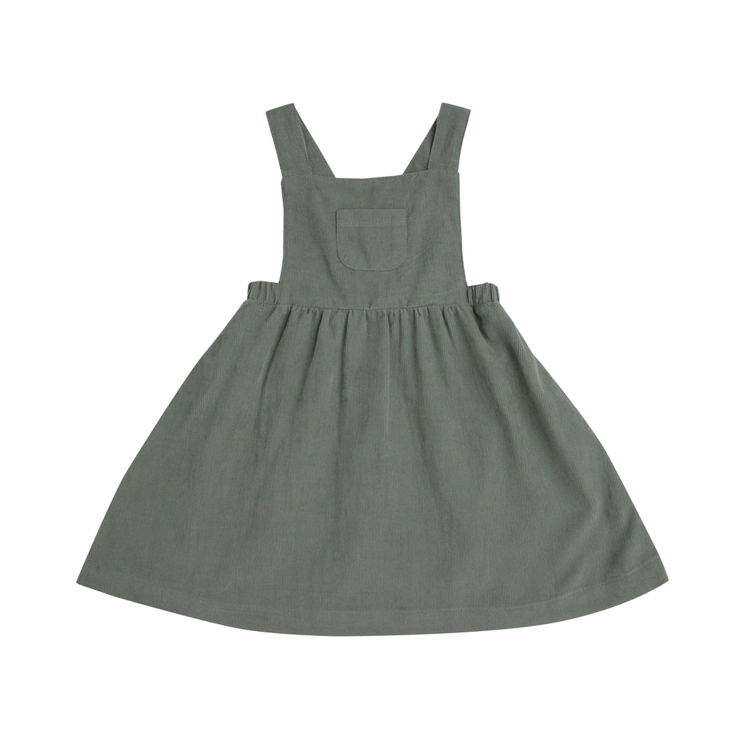 Hedge Green Corduroy Overall Dress