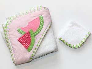 Watermelon Hooded Towel & Washcloth