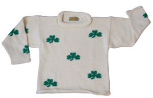 Shamrock Sweater Ivory Multi Shamrocks