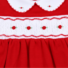 Load image into Gallery viewer, Natalie &amp; Nicholas Red Smocked Collared Dress