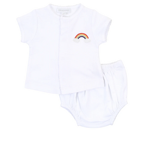Rainbow Baby Embroidered Diaper Set